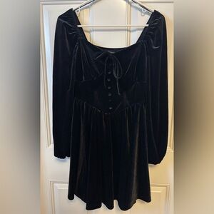 Blu Pepper Black Velvet Dress